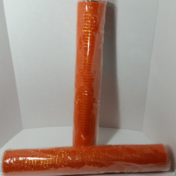 Orange Deco Mesh 21" Wreaths Crafts 2 Rolls - Picture 1 of 5